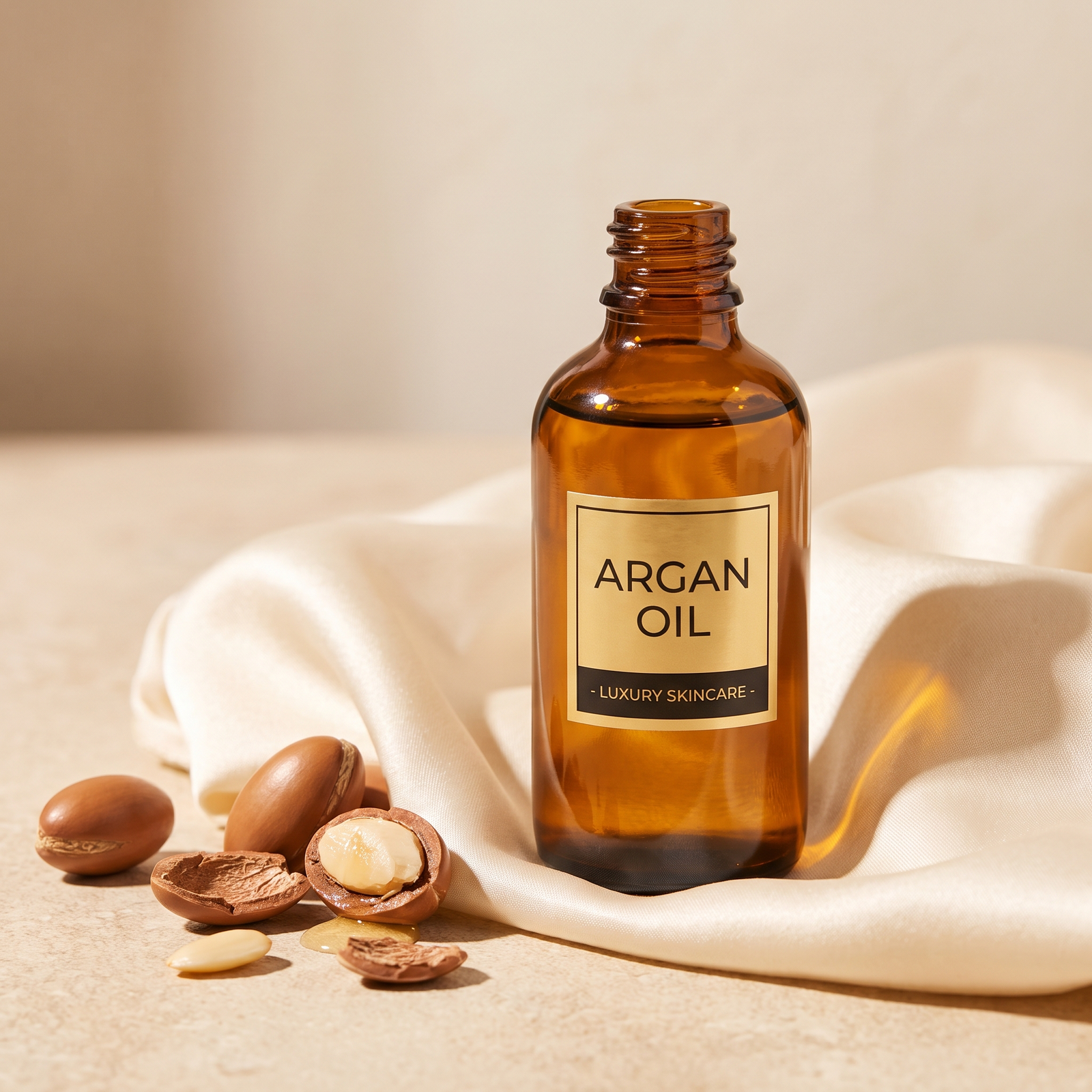 Photo produit huile d'argan générée par IA