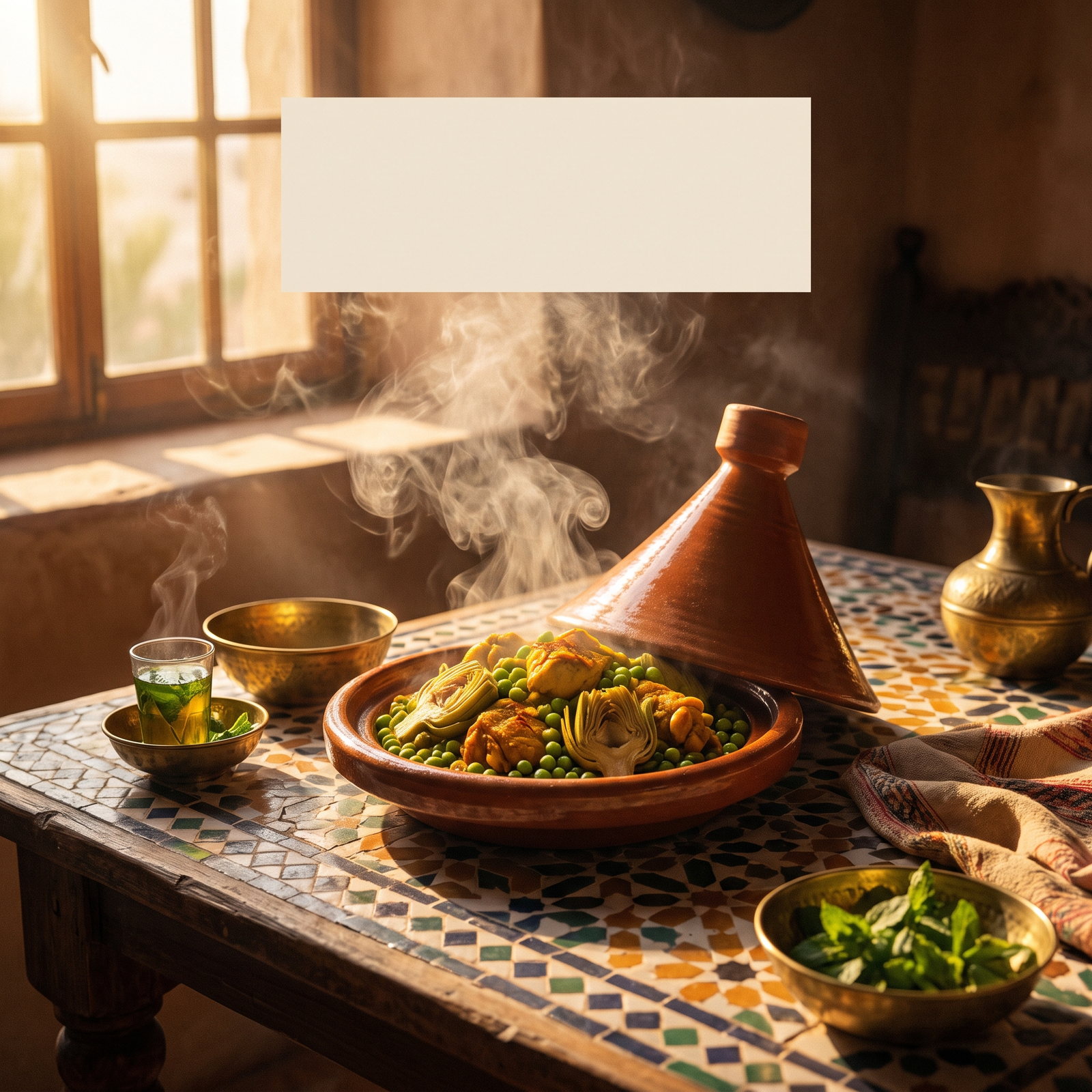 Affiche digitale restaurant marocain générée par IA